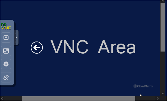 Virtualizor HTML5 VNC console window showing the live screen output of a running VPS