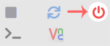 Virtualizor VPS management page showing the Power Off icon used for a forced shutdown