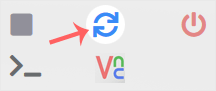 Virtualizor VPS management page showing the Reboot icon