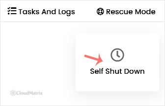 The Self Shut Down option on the Virtualizor VPS management screen