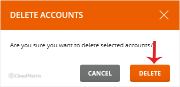 The DirectAdmin confirmation prompt asking you to confirm deletion of the selected FTP account