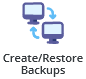The Create/Restore Backups icon in the Advanced Features section of the DirectAdmin user-level menu