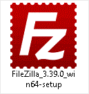 The downloaded FileZilla Client setup file shown as an icon in Windows