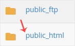 Directory listing in Directory Privacy with folder icons to click into