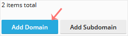 The Add Domain button on the Websites and Domains page
