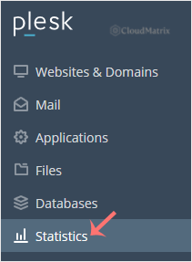 The Statistics item in the Plesk sidebar menu