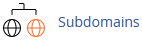 The Domains section of cPanel, where subdomains are managed