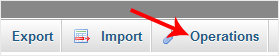 The Operations tab for a selected table in phpMyAdmin